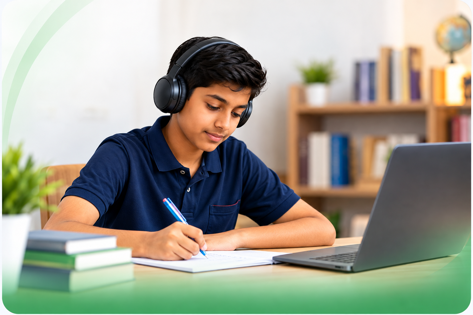 Student practising mathematics